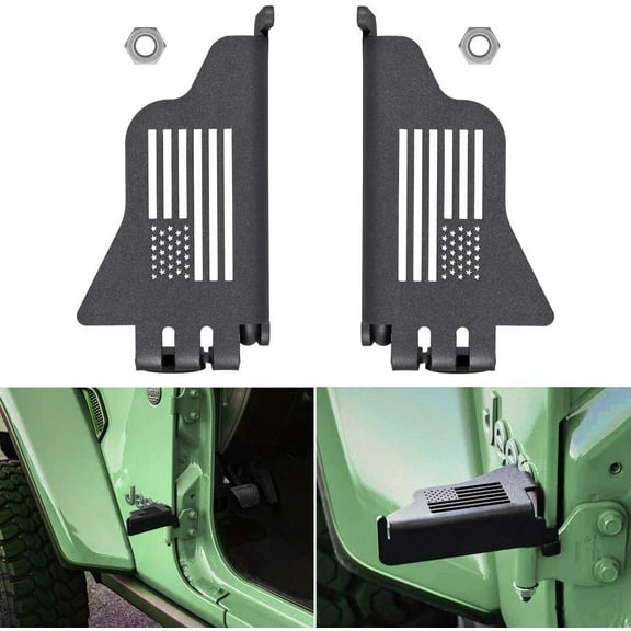 Pair Metal Front Door Foot Pegs Rest Pedal Fit for Jeep Wrangler JK JL 2007~2021