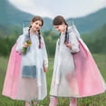 thumbnail image 2 of LIZENG Reusable Rain Jacket for Girls Waterproof Long Sleeve Rain Coat Poncho with Hood Kids Lightweight Long Sleeve Raincoat, 2 of 3