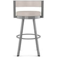 thumbnail image 4 of Amisco Browser 26 In. Swivel Counter Stool - Cream Faux Leather / Metallic Grey Metal, 4 of 10