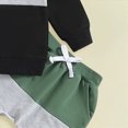 thumbnail image 6 of TOWED22 Baby Boy Clothes Outfits Fall Long Sleeve Color Block Sweatshirt Tops Casual Pants Newborn 2Pcs Set,Green,18-24 M, 6 of 6