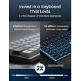 thumbnail image 4 of Rechargeable Backlit Wireless Keyboard and Mouse Combo, Ergonomic with Wrist Rest & Phone Holder, Silent for Windows/Mac/Chrome OS - Black, 4 of 8