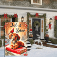 thumbnail image 3 of 1 Piece 2D Flat Double-Sided Christmas Garden Flag, Candy Cane & Red Bow with Pine Holly Design, Winter Yard Porch Lawn Patio Outdoor Decor, 12x18 in (30x45cm), 3 of 5