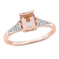 thumbnail image 1 of 7/8 Carat (ctw) Octagon Morganite Ring in 10K Rose Pink Gold with Diamonds, 1 of 5