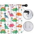 thumbnail image 4 of Blackout Kids Curtains,White Dinosaurs Flowers Pattern Childrens Insulated Curtains Set Of 2,Bedroom Essentials,Toddler Room Decor 42"x54", 4 of 5