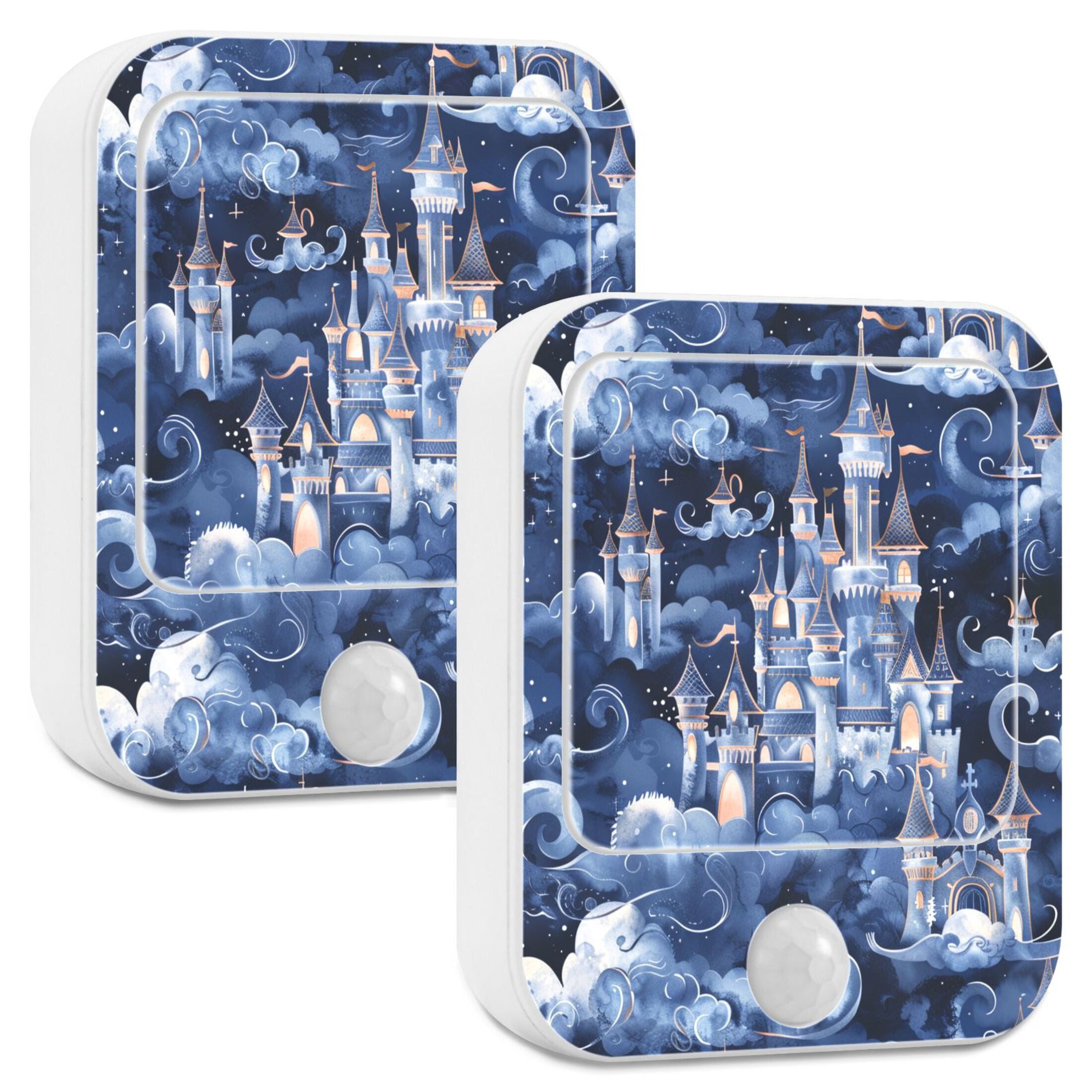 Fairy Castle Night Lights Plug into Wall LED with Auto Light Sensor Warm Light for Kids Hallway Bedroom Living Room Kitchen Bathroom Set of 2