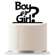 Boy or Girl Gender Reveal Black Baby Shower Party Elegant Cake Decoration Topper