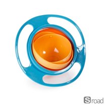 Spill-Proof Gyro Training Bowl With Lid, Unbreakable Plastic Practice Feeding Dish For Toddlers, Kids & Special Needs,C,funny