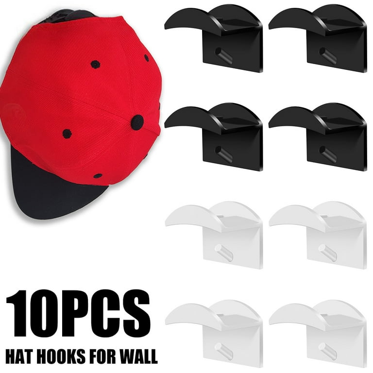 Niyofa 10Pcs Hat Hooks for Wall Adhesive Baseball Hat Rack No Drilling Hat  Decoration Sticky Hook Black and White Headphone Hanger for Hat Earphone  Sunglasses Scarf Closet Door Wall 