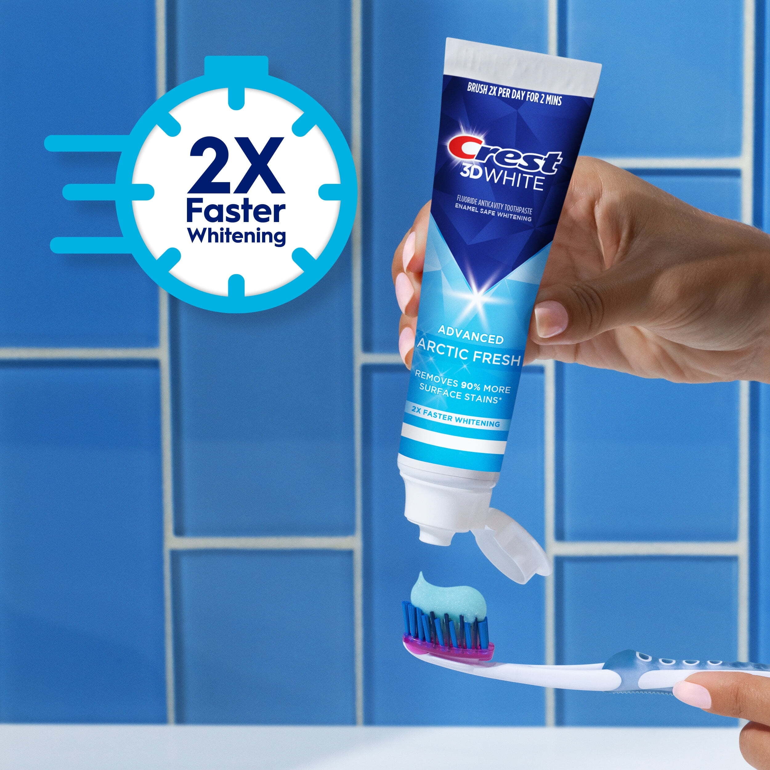 Crest 3D White Advanced Arctic Fresh Toothpaste, 3.3 oz, 3 Pack
