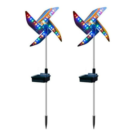 

Four-Color Windmill Solar Lawn Light Outdoor Courtyard Garden Ground Plug Lamp Solar Powered Decorative Bright Waterproof Landscape Path Patio Lighting Decor