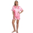 thumbnail image 5 of DAKIMOE Womens Silk Satin Pajama Set Short Sleeve Shirt with Shorts 2 Piece Pjs Sets Soft Silky Pajamas Sleepwear Nightwear Button-Down Loungewear S-XL, 5 of 9