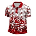 thumbnail image 4 of BRGZLK Golf Shirts For Men Short Sleeve Dry Fit Geometric Printed Moisture Wicking Button Performance Print Polo Shirt For Tennis Hiking Camping, 4 of 4