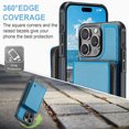 thumbnail image 5 of Dteck Wallet Case for iPhone 16 Pro,Luxury Leather RFID Blocking Zipper Crossbody Wallet Case with Card Slots Shockproof Kickstand Cover with Shoulder Strap/Wrist Strap,Blue, 5 of 7
