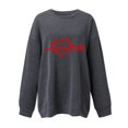 thumbnail image 3 of WEAIXIMIUNG Robes Sweat-Shirt pour Femmes 2024 Mode Féminine Extérieur Imprimé Saint-Valentin Ample Col Rond Manches Longues Hoodie 7, 3 of 4