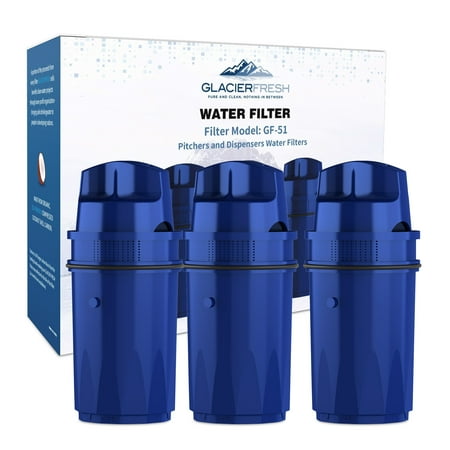 

GLACIER FRESH CRF-950Z Pitcher Water Filter Replacement for PUR CRF-950Z PPF900Z PPF951K PPT700W CR-1100C DS-1800Z Compatible with All PUR Pitchers and Dispensers System (Pack of 3)