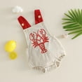 thumbnail image 4 of WhouRiu Boy's Romper Embroidered Sleeveless Loose Bodysuit Baby Summer Outdoor Sports Jumpsuits Clothes Beige,Size 0-3 M, 4 of 7