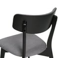 thumbnail image 4 of GDF Studio Crystal Mid Century Modern Fabric Upholstered Dining Chairs, Set of 2, Dark Gray and Matte Black, 4 of 8