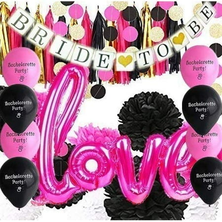 Bachelorette Party Decorations 30pcs Hot Pink And Black Tissue