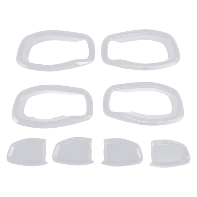 Cubierta de Tazón de Mango de Puerta Interior para Jeep Renegade 2015-2023 Marco de Decoración de Mango Interior Blanco ABS 4 Pcs