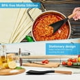 thumbnail image 3 of 【2 Pack】Silicone Cooking Spoon for Nonstick Cookware - Wooden Handle Kitchen Spoon for Mixing, Flipping, Scraping & Serving - Heat-Resistant Spatula for Baking, Stirring, 3 of 10