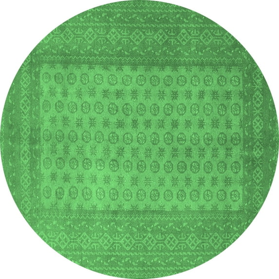 Ahgly Company Indoor Round Southwestern Emerald Green Country Area Rugs, 5' Round
