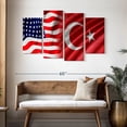 thumbnail image 3 of Elephant Stock Usa And Turkey Flags Wall Art - Horizontal Multi Panel Canvas - Living Room Wall Decor - Flags Multi Panel - Blue And White Decor - 52" x 32", 3 of 8