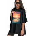 thumbnail image 3 of Plus Size Shirt for Women Black Tops for Women Short Sleeves Shirt for Women Beach1 T Shirt Oversized Shirt for Women S, 3 of 5