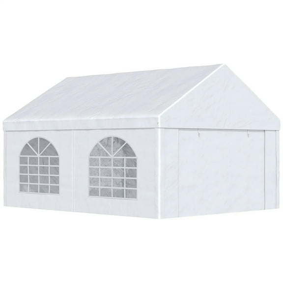 Topcobe 13' x 16.5' Heavy Duty Party Tent & Carport with Removable Sidewalls and Double Doors, Large Canopy Tent, Sun Shade Shelter, Outdoor Patio Canopy for Garden Backyard Parties BBQ, White