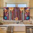 thumbnail image 2 of Yayeee Kitchen Curtains Tier Set of 2 Light Filtering 57"x36" Over Sink Window Panels, Futuristic Sun, 2 of 7