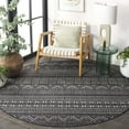 thumbnail image 3 of SAFAVIEH Beach House Jolanta Geometric Indoor/Outdoor Area Rug, Charcoal/Gray, 6'7" x 6'7" Round, 3 of 16