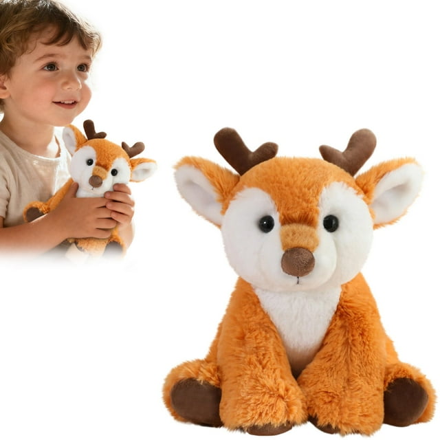 Soft Plush Animal Toys in 17 Cute Characters, Ultra-Soft Skin-Friendly Fabric and Perfect 8.5-Inch Size, Huggable Gift for Kids and Easy Machine Washable Care (P)
