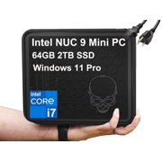 Intel NUC 9 Extreme Mini PC Gaming & Business Desktop Computer, Intel Core i7-9850H, 64GB RAM, 2TB PCIe SSD, Windows 11 Pro, Thunderbolt, Wi-Fi 6, Ethernet, 1 Year Warranty
