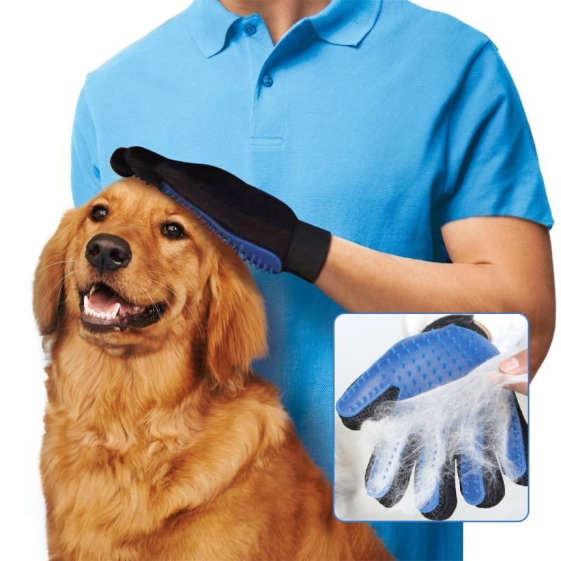 True Touch Five Finger Deshedding Brush Glove Pet Gentle Efficient