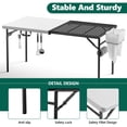thumbnail image 3 of HaiNova Outdoor Folding Grill Table, 5 Foot Cook Table with Storage for Cooking Accessories, Foldable & Portable for Picnic, BBQ, and Party, 3 of 9