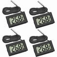 thumbnail image 1 of Mini Digital LCD Thermometer with Temperature Probe and Sensor Tester for Refrigerators, Freezers, Aquariums (4X Black), 1 of 5