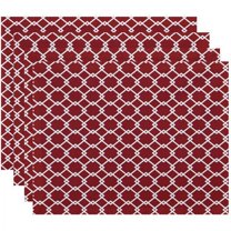Simply Daisy 18" x 14" Link Lock Geometric Print Placemats, Set of 4