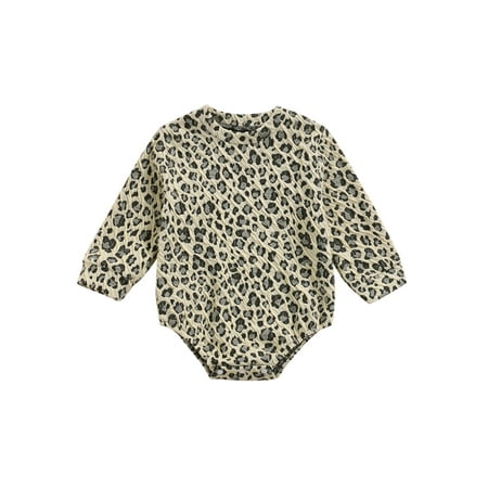 

WenaZao Baby Autumn Rompers Leopard Print Long-Sleeves Jumpsuit 0-24 Months