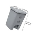 thumbnail image 2 of WEUVEB 1Pc Large Capacity Step Trash Can Grey Plastic Rubbish Container with Odor Sealing Lid, 2 of 7
