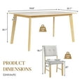 thumbnail image 2 of Harper & Bright Designs Minimalist Dining Room Table Set for 4, 5 Piece Solid Wood Rectangle Dining Set with 4 Upholstered Chairs, Modern Kitchen Furniture for Dining Room, Natural Wood Wash, 2 of 15