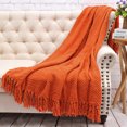 thumbnail image 4 of HOME SOFT THINGS COBIJA TEJIDA REVERSIBLE MANTA LIGERA SÚPER SUAVE Y ACOGEDORA - NARANJA QUEMADA - 127X152.4CM, 4 of 5