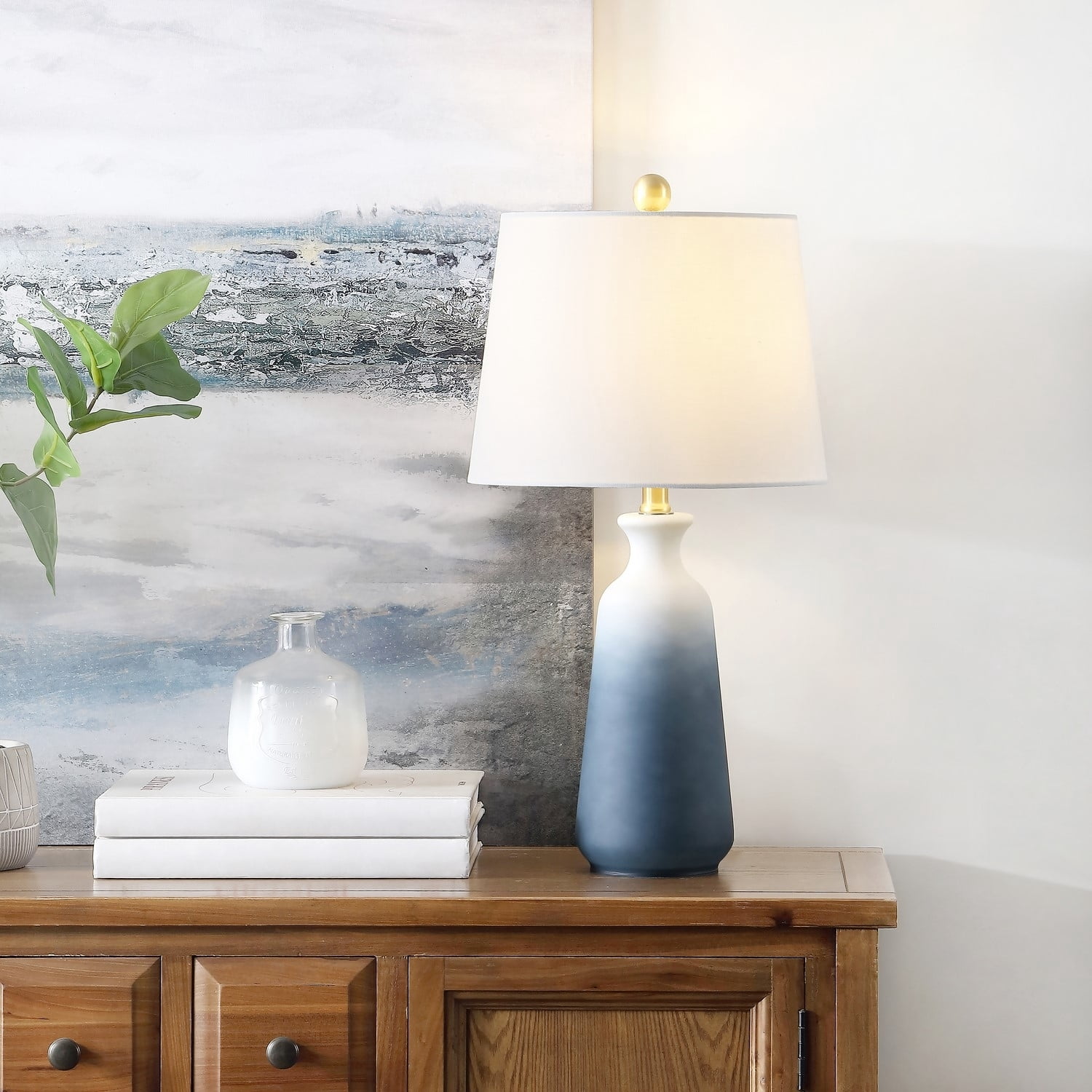 Safavieh Narem 23 in. H Coastal Table Lamp, White/Blue