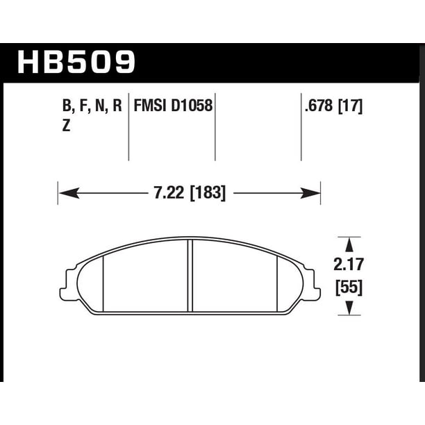 Hawk Performance HB509B.678 Plaquette de Frein Haute Performance Rue 5.0 FMSI Numéro D1058; Ferro-Carbone; Ensemble de 4