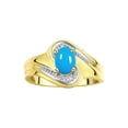 thumbnail image 1 of RYLOS Rings for Women 14K Yellow Gold Swirl Ring with 7X5MM Oval Gemstone &  Diamond Ring December Turquoise Jewelry Size 8, 1 of 7