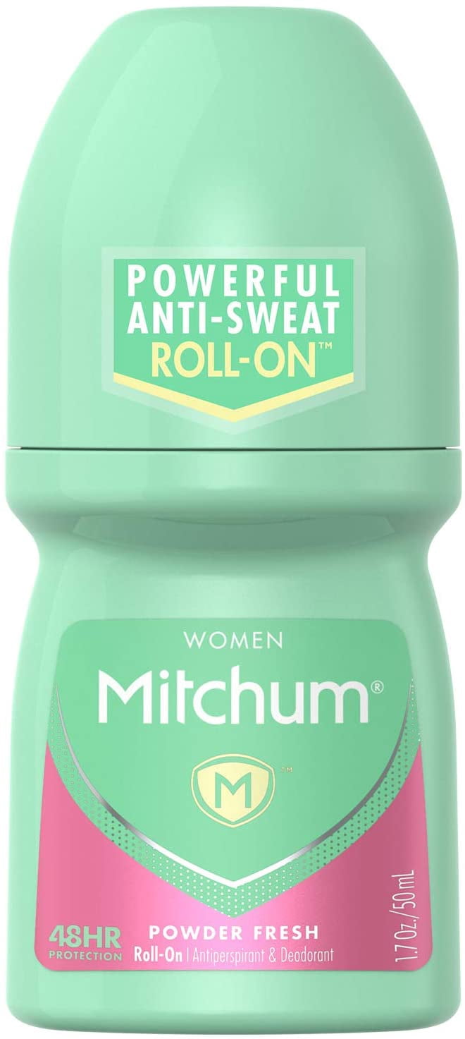 Mitchum Women Invisible Roll-On, Powder Fresh 1.7 oz (Pack of 4)