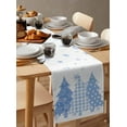 thumbnail image 6 of Ldtrchee Blue Christmas Table Runner 60 Inches, Blue Plaid Xmas Tree Snowflake Winter Bed Runner Dresser Scarves Tabletop for Indoor Outdoor Parties/Ceremony/Banquet, 13" x 60", 6 of 8