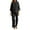 Black, variant on Likimi Two Piece Sets For Women Crew Neck 3/4 Sleeve Solid Color Shirts With Pants Spring Summer Outfit Set Black Size 3Xl