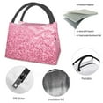 thumbnail image 4 of Yiaed Pink Glitter Print Lunch box lunch bag Portable Insulated Lunch Box for Women Men Cooler Tote Bag with Front Pocket for Work Picnic Travel, 4 of 6