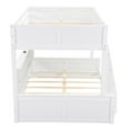 thumbnail image 3 of Bellemave Full XL Over Queen Size Bunk Bed, Wood Queen Bunk Beds with Charging Station and Bookcase Shelves Heavy Duty Floor Bunk Bed for Teens, Adults (Antique White), 3 of 10