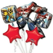 5 Piece Transformers Birthday Foil Mylar Balloon Bouquet Party Decorating