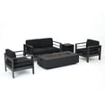 thumbnail image 5 of Bridget Outdoor 11 Piece Aluminum Patio Collection with Cushions and Fire Table, Grey, Dark Grey, Dark Grey, 5 of 13